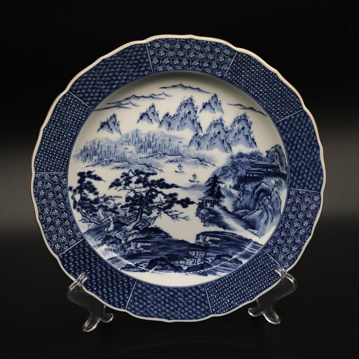 Kuyamagama Large Plate Horai Landscape