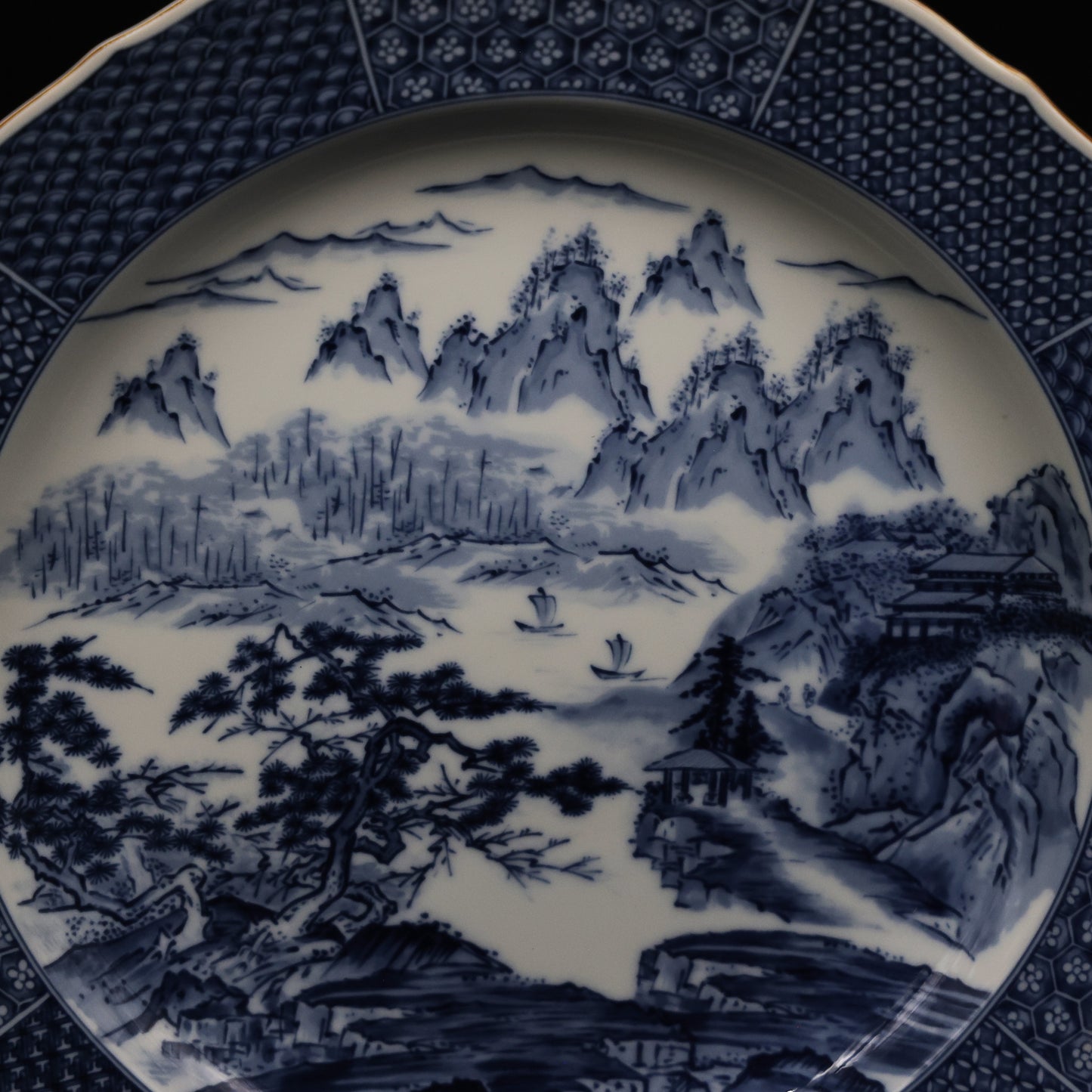 Kuyamagama Large Plate Horai Landscape
