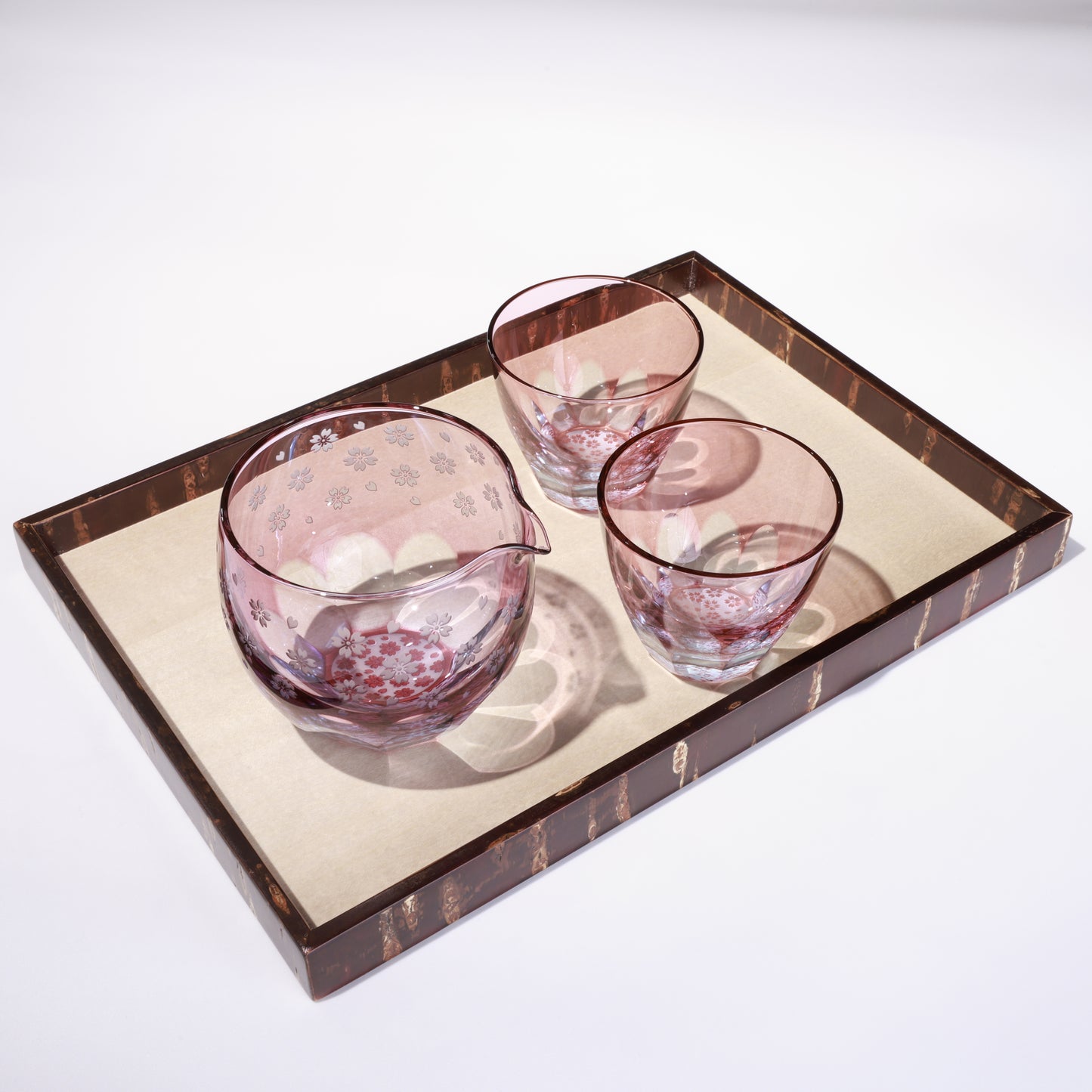 Edo Kiriko "Sakura Blossoms" Set A