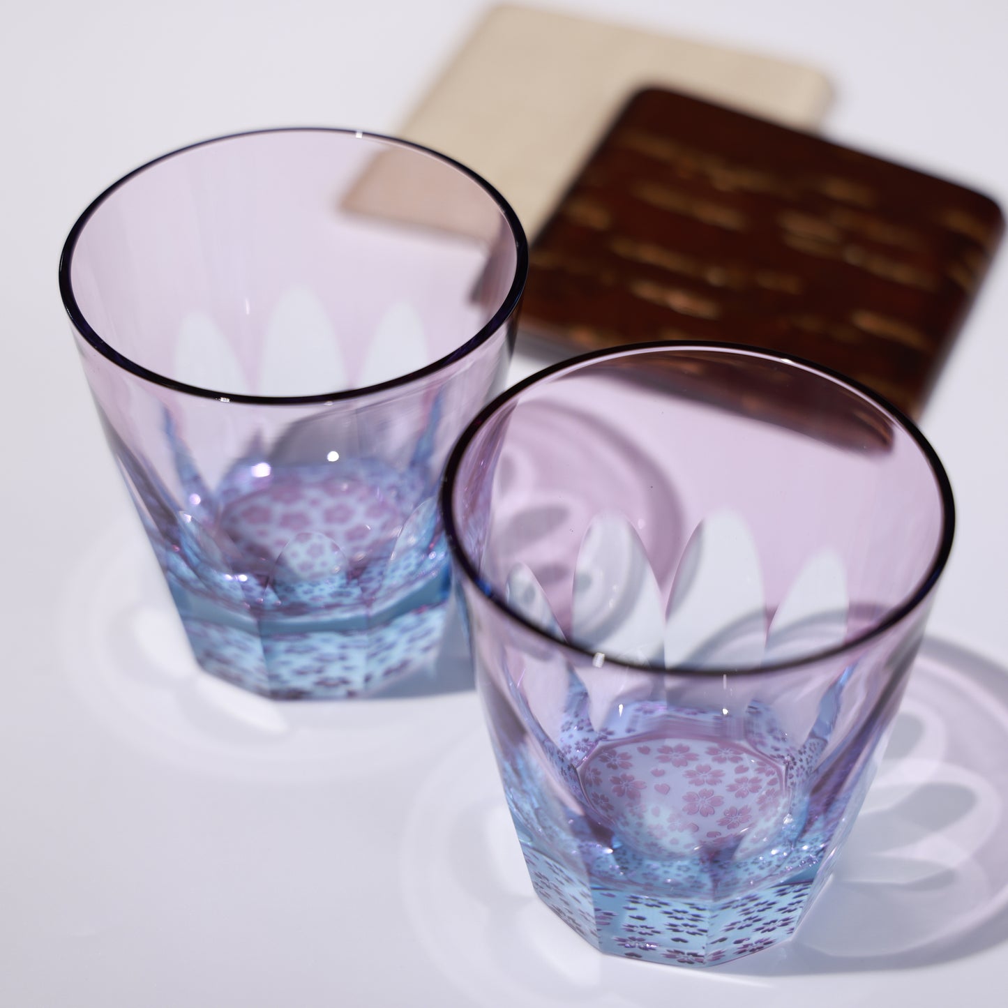 Edo Kiriko "Sakura Blossoms" Set B