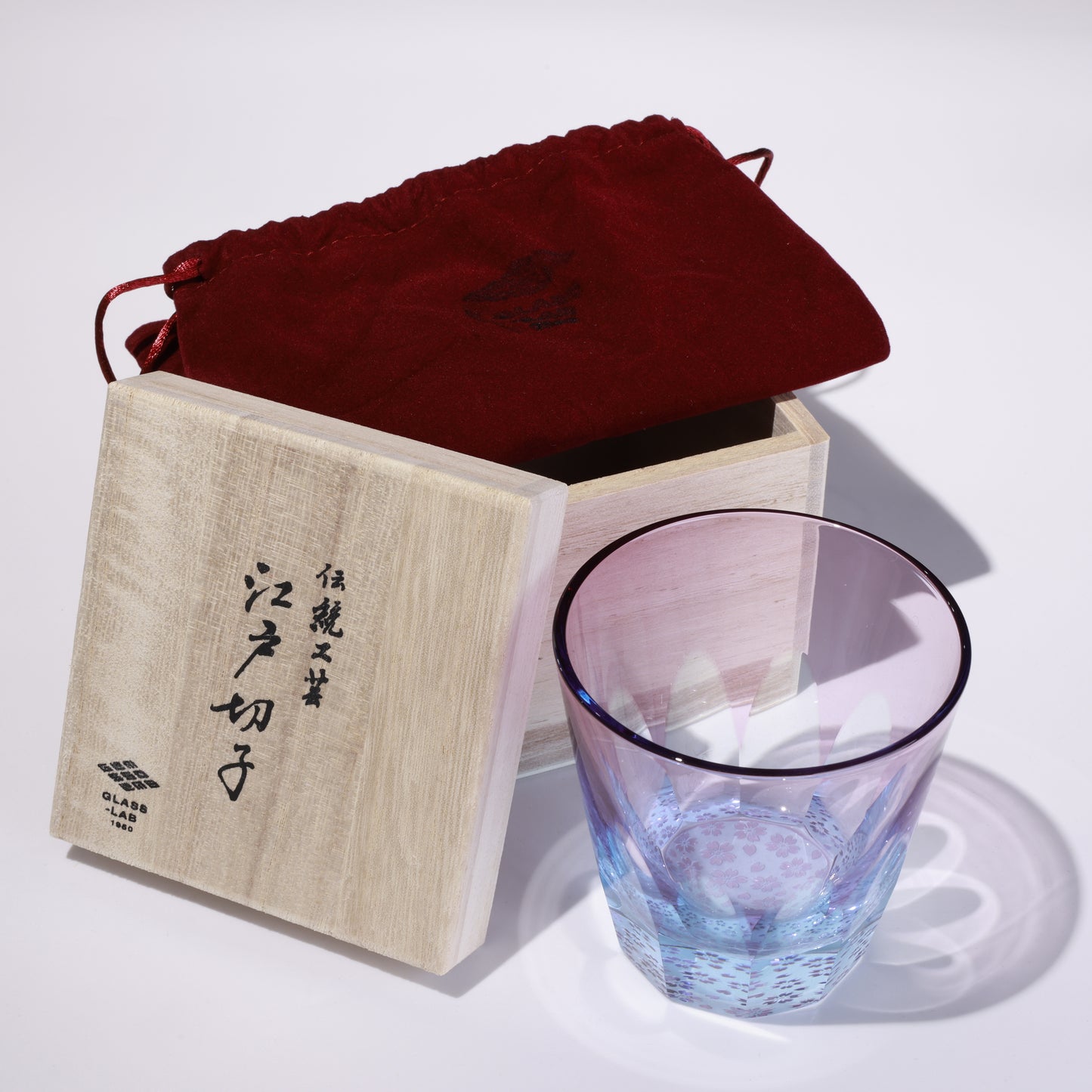 Edo Kiriko "Sakura Blossoms" Set B