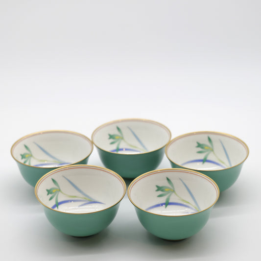 Arita-ware Koransha Tea Cup Set of 5 (Green)