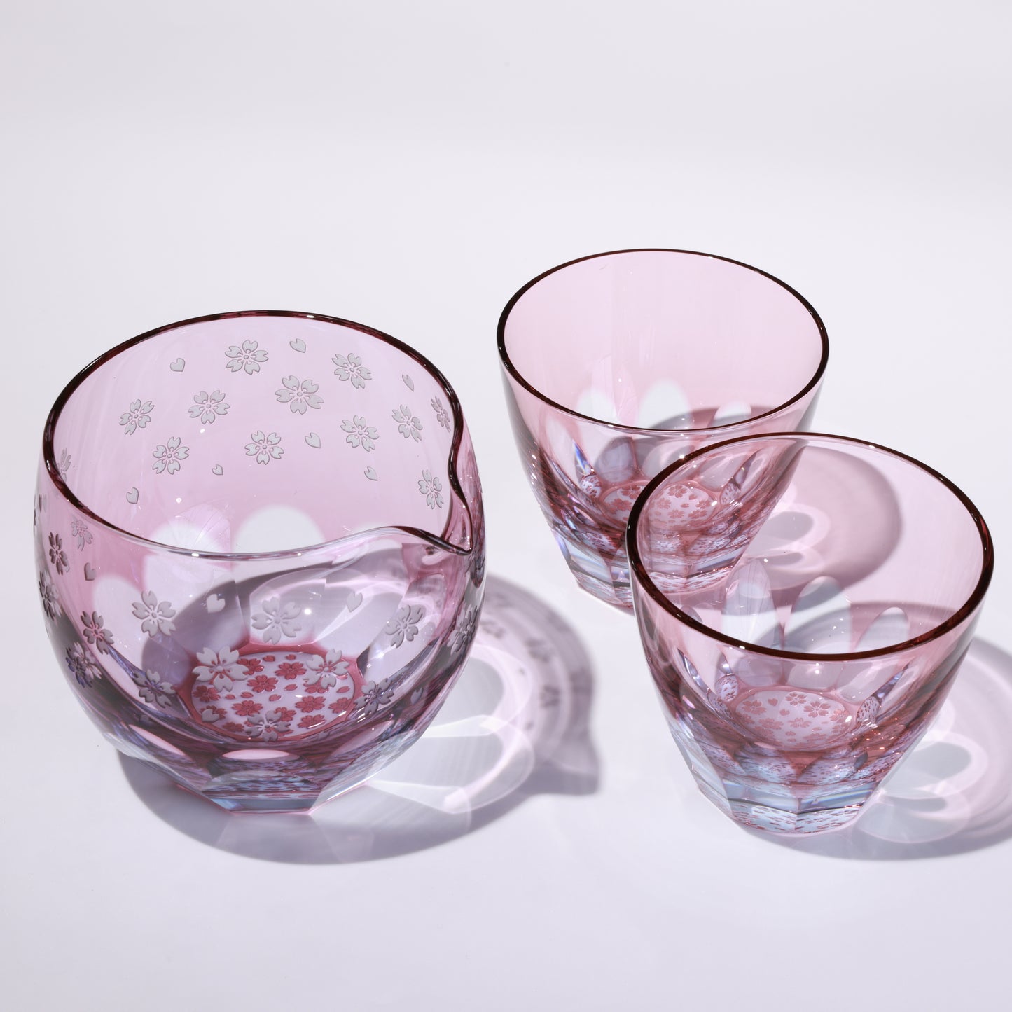 Edo Kiriko "Sakura Blossoms" Set A