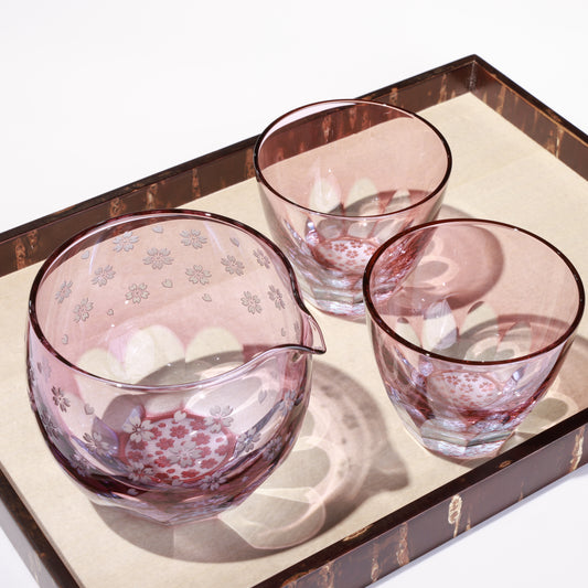Edo Kiriko "Sakura Blossoms" Set A