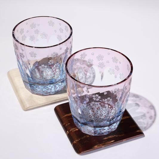 Edo Kiriko "Sakura Blossoms" Set C